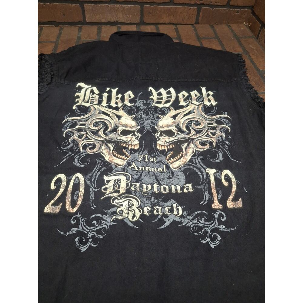 2012 Daytona Beach 71st Bike Week Fringed Biker Vest Sz Med